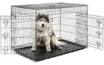 lionto Transportk&auml;fig f&uuml;r Tiere, faltbarer Metallk&auml;fig mit Trennwand,
