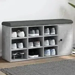 vidaXL Schuhbank Betongrau 102x32x50 cm Holzwerkstoff