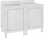 vidaXL Gastro-Sp&uuml;lenunterschrank Edelstahl 120x60x96 cm
