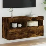 vidaXL TV-Wandschrank mit LED-Leuchten R&auml;uchereiche 80x30x40 cm
