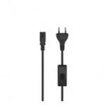Hama Netzkabel mit Eurostecker Schalter 2-Pin-Stecker Doppelnut 2 m Strom/Netzteil 2
