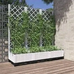 vidaXL Pflanzk&uuml;bel mit Rankgitter Wei&szlig; 120x40x121,5 cm PP