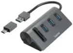 Hama 00200140, USB 3.2 Gen 1 (3.1 Gen 1) Type-A, Anthrazit, Schwarz, MicroSD