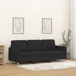 vidaXL 3-Sitzer-Sofa Schwarz 180 cm Stoff