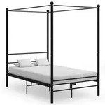 vidaXL Himmelbett Schwarz Metall 140x200 cm