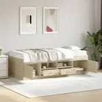 vidaXL Tagesbett mit Schubladen ohne Matratze Sonoma-Eiche 90x200 cm