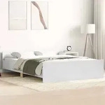 vidaXL Bettgestell mit Kopf- und Fu&szlig;teil Wei&szlig; 120x200 cm