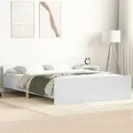 vidaXL Bettgestell mit Kopf- und Fu&szlig;teil Wei&szlig; 140x200 cm