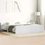 vidaXL Bettgestell mit Kopf- und Fu&szlig;teil Wei&szlig; 160x200 cm