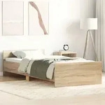 vidaXL Bettgestell ohne Matratze Sonoma-Eiche 100x200 cm Holzwerkstoff