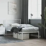 vidaXL Bettgestell mit Kopfteil Metall Wei&szlig; 80x200 cm