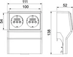 6132246 Elektro-Sockelleisten-Zubeh&ouml;r SL 2GT2050 cws Ger&auml;teeinsatz Steckdose