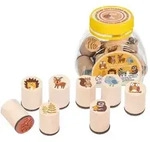 Stempel Waldtiere, 8 Stempel + Stempelkissen