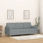 vidaXL 3-Sitzer-Sofa Hellgrau 180 cm Stoff