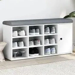 vidaXL Schuhbank Wei&szlig; 102x32x50 cm Holzwerkstoff