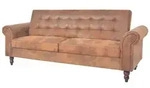 vidaXL 2-Sitzer Schlafsofa mit Armlehnen K&uuml;nstliches Wildleder Braun