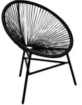 vidaXL Garten-Mondstuhl Poly Rattan Schwarz