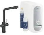 Grohe Blue Home Starterset, L-Auslauf, Einlochmontage, Velvet Black, 31454KS1