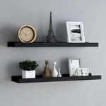 vidaXL Bilderleisten 2 Stk. Schwarz 80x9x3 cm MDF