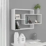 vidaXL Wandregale Hochglanz-Wei&szlig; 104x20x58,5 cm Holzwerkstoff