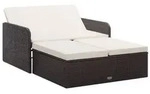 vidaXL 2-tlg. Garten-Lounge-Set mit Auflagen Poly Rattan Braun