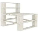 vidaXL Outdoor-Mittelsofa Paletten Holz Wei&szlig;