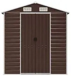 vidaXL Ger&auml;tehaus Braun 191x300x198 cm Verzinkter Stahl