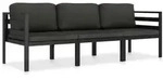 vidaXL 3-tlg. Garten-Lounge-Set mit Kissen Aluminium Anthrazit