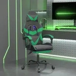 vidaXL Gaming-Stuhl mit Fu&szlig;st&uuml;tze Schwarz und Gr&uuml;n Kunstleder