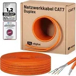 hb-digital CAT7 Kabel 50m Duplex Netzwerk Kabel CAT 7 S/FTP AWG23 LSZH orange