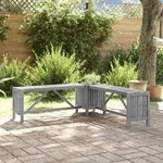 vidaXL Garten-Eckbank mit Pflanzk&uuml;bel 117 cm Massivholz Akazie Grau