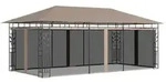 vidaXL Pavillon mit Moskitonetz 6x3x2,73 m Taupe 180 g/m2