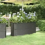 vidaXL Hochbeet Pulverbeschichteter Stahl 152x40x68 cm Anthrazit