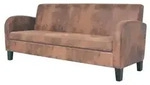 vidaXL Sofa 3-Sitzer Wildleder-Optik Braun