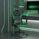 vidaXL Gaming-Stuhl mit Massagefunktion Schwarz und Gr&uuml;n Kunstleder