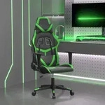 vidaXL Gaming-Stuhl mit Massagefunktion Schwarz und Gr&uuml;n Kunstleder