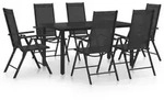vidaXL 7-tlg. Garten-Essgruppe Aluminium Schwarz