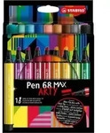 Fasermaler Pen 68 Max Keilspitze Etui Arty VE=18 Stifte