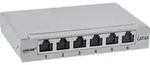InLine&reg; Patchfeld Cat.6A 0,5HE 6-fach, Tisch/Wand/Hutschiene, grau, Staubschutz