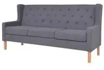 vidaXL 3-Sitzer Sofa Stoff Grau