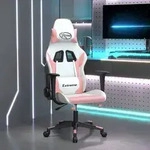 vidaXL Gaming-Stuhl Wei&szlig; und Rosa Kunstleder