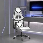 vidaXL Gaming-Stuhl Wei&szlig; und Schwarz Kunstleder
