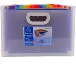 F&auml;cher-Stehsammler A4 PP 14 F&auml;cher transparent/farbig