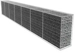 vidaXL Gabionenwand mit Abdeckung Verzinkter Stahl 600x50x100 cm