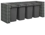 vidaXL Gabionenwand f&uuml;r M&uuml;lltonnen Verzinkter Stahl 320&times;100&times;120 cm