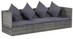 vidaXL Garten-Sofabett 200x60 cm Poly Rattan Grau