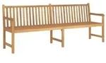 vidaXL Gartenbank 228 cm Massivholz Teak