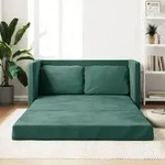 vidaXL Bodensofa mit Schlaffunktion Dunkelgr&uuml;n 122x204x55 cm Samt