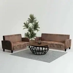vidaXL Sofa-Set 2-tlg. Kunstleder in Wildleder-Optik Braun