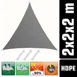 UV Sonnensegel 2x2x2 m HDPE Dreieck Sonnenschutz &Uuml;berdachung Balkon Garten Grau
